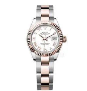 Rolex Datejust 28 279171 Automatic Two-Tone 18K Rose Gold and Stainless Steel Fluted Bezel White Dial Roman Numerals Ladies Watch WHT032125