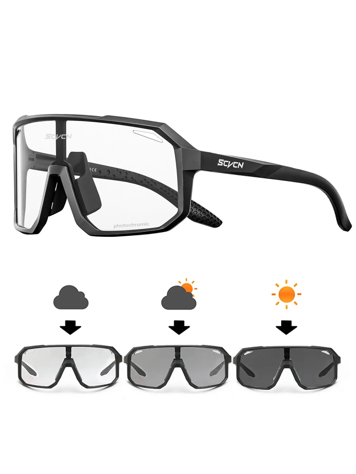 Photochromic Sports Glasses, Modern Sun Protection Racing Cycling Glasses, Bike Shades, Sports Sunglasses, Modern  Fashion Fall Outdoor Sports Eyewear Motorcyclist Thingy