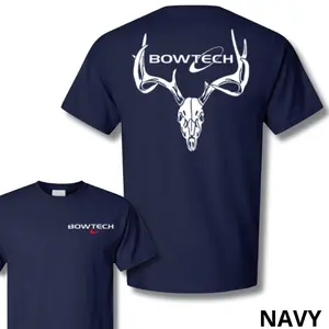 Bowtech 2 Sides T-Shirt with Bold Deer Skull Antler Design, Soft Cotton Unisex Fit, Perfect Gift for Bowhunters and Archery Enthusiasts