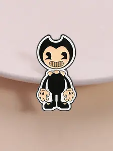 Bendy and the Ink Machine Character Pin, Retro Cartoon Demon Design for Horror Game Collectors, Ideal for Themed Displays, Metal Pin