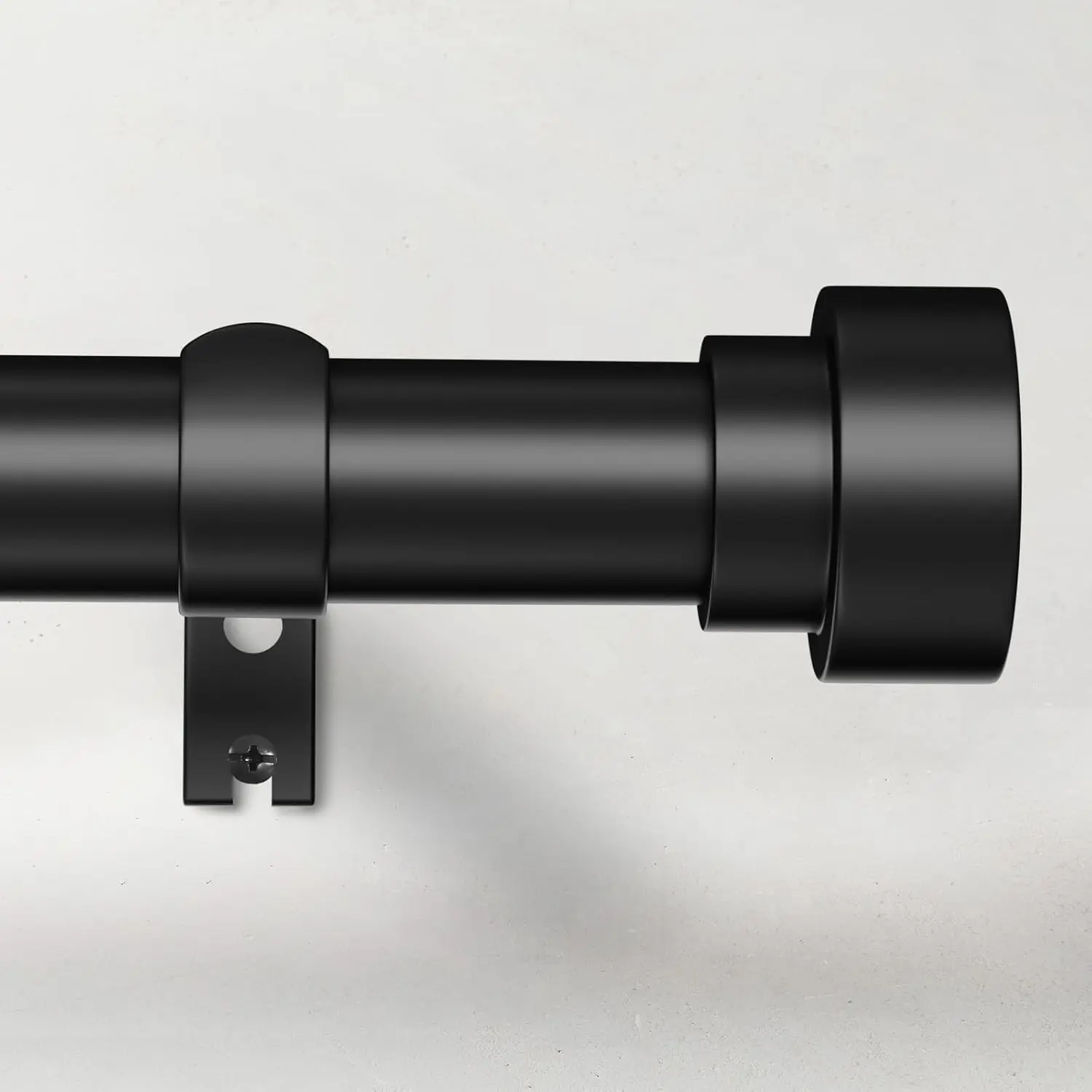 Curtain Rods for Windows 66 to 120, 1 Inch Adjustable Black Curtain Rod, Heavy Duty Long Window Drapery Rods with End Caps, Modern Style Indoor Outdoor Curtain Rods for Patio Bedroom, Size 32"-120"