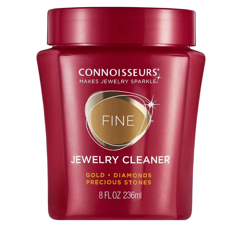 Connoisseurs Fine Jewelry Cleaner Solution for Gold, Diamonds, Platinum, and Gemstones, 8 Fl Oz Connoisseurs Products