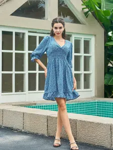 Women's Design Fragmented Petal Dress Elastic