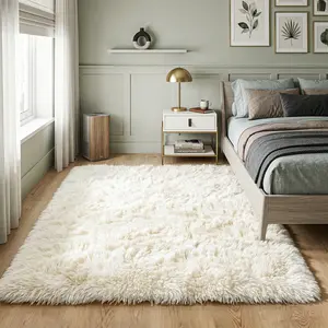 BLIOWL Ivory High-End Plush Rug Ultra Soft Anti-Slip Stain Resistant Easy Clean Modern Luxury Carpet For Living Bedroom Dining Rooms US Local Shipping