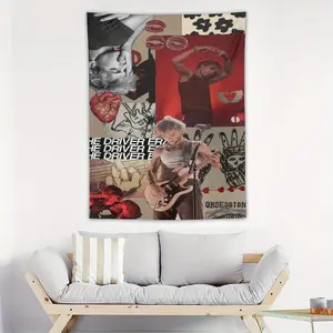 of Ross Music Lynch tapestry - vibrant wall decoration, collage design, perfect for decorating rooms, bathrooms, or beach towels