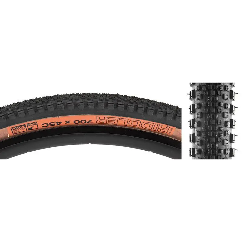 WTB Riddler 700c Tire - 700 x 45 TCS Tubeless Folding BLK/Tan Light Fast Rolling