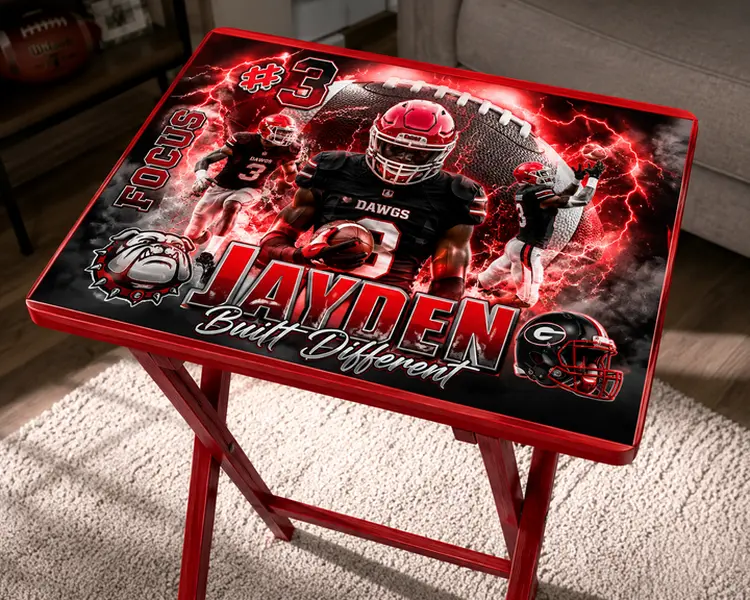 Personalized Folding Tray Table | Custom Photo and Name Design