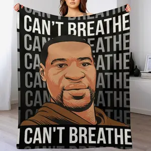 I Can't Breathe Fleece Blanket,  Inspirational Statement Blanket , Meaningful Awareness Throw, Powerful Statement Art Throw ,Ultra Soft Flannel Blanket for Sofa Couch Bed, Thoughtful Gift for Friends Family