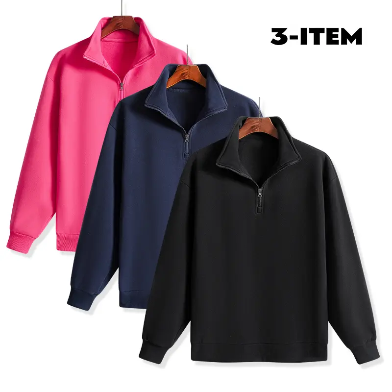 Men’s soft, warm fabric half-zip sweatshirt | Stand collar, drop-shoulder, loose fit | Popular collegiate-style autumn layering piece | Suitable for campus life, city outings, and casual gatherings | Casual street athletic style    athletic sweatshirt