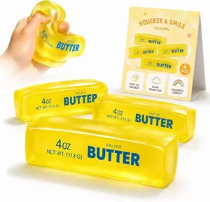 2026 New Coconut Oil Butter Squishy Toy Not Foam Slow Rising Squeeze Butter Fidget Toy, Soft Liquid Stress Relief Squishies Stick, Novelty Party Favor Sensory Toy for Kids Adults Anxiety Relief Gift 4 Pack