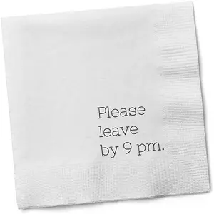 Funny Cocktail Napkins – “Please Leave by 9 PM” – 30 Pack | Hilarious Disposable Paper Napkins for Parties, Bars, Weddings, Birthdays, Bachelorette & Adult Gatherings