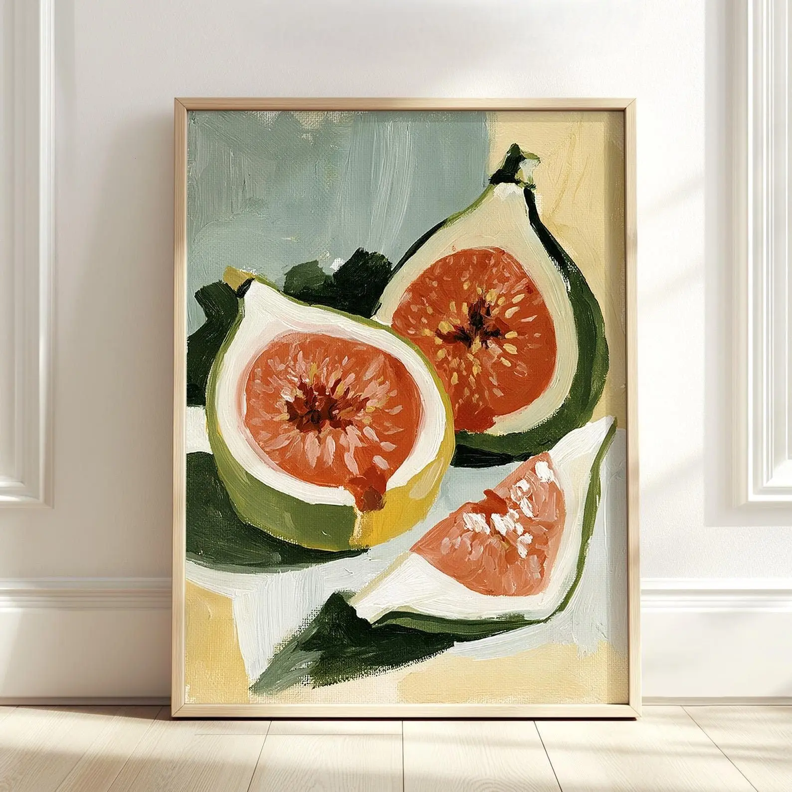 [SALE UP TO 40%] [Unframed] Still Life Fig Art Print – Textured Fruit Wall Art, Poster