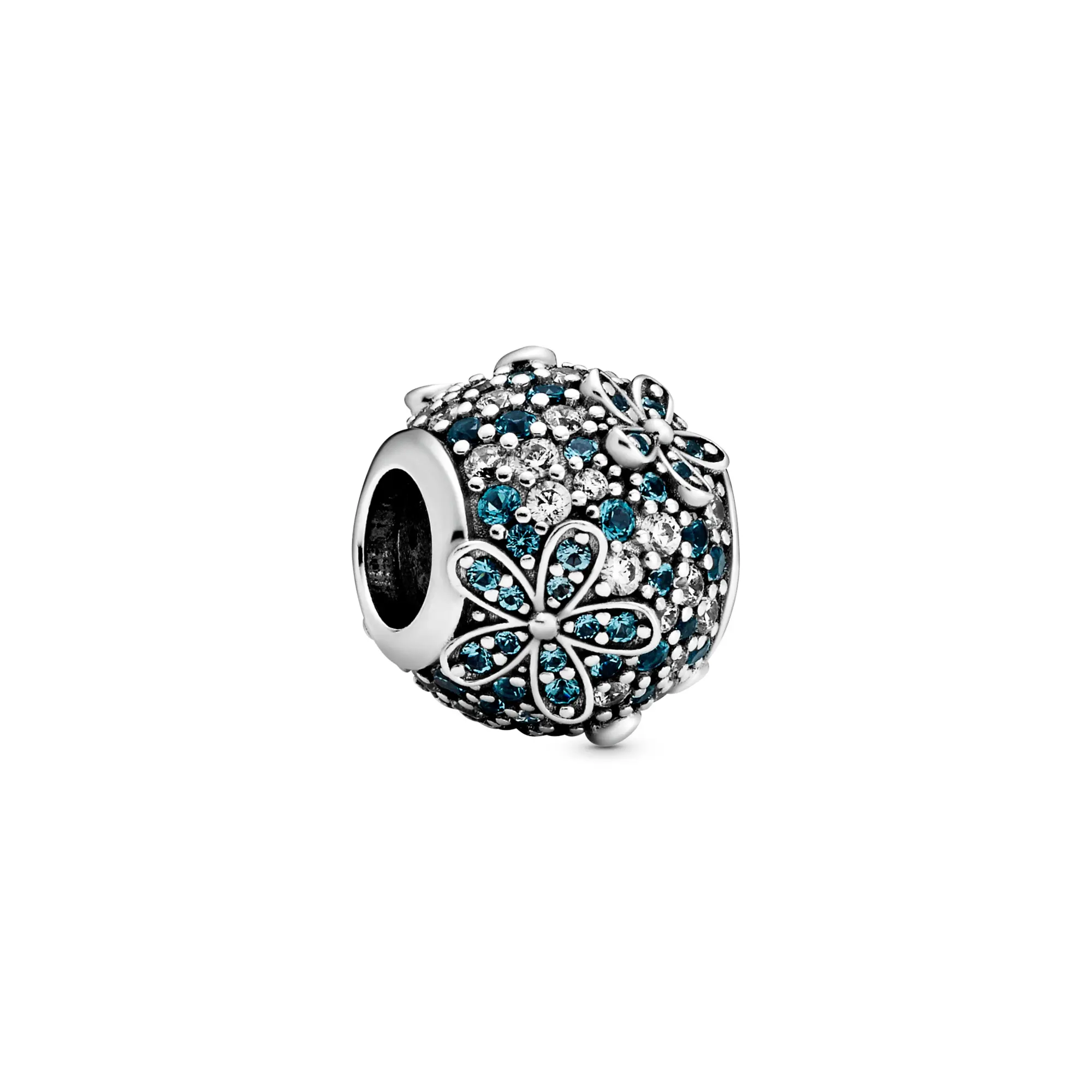 PANDORA Teal Pave Daisy Flower Charm 798797C01, Celebrate Freedom