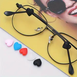A set of 10 heart-shaped soft, slip-resistant eyeglass clips with ear hooks and protective covers, designed to secure eyeglasses, preventing them from falling or slipping off. Perfect for both fashionable and everyday eyeglasses.