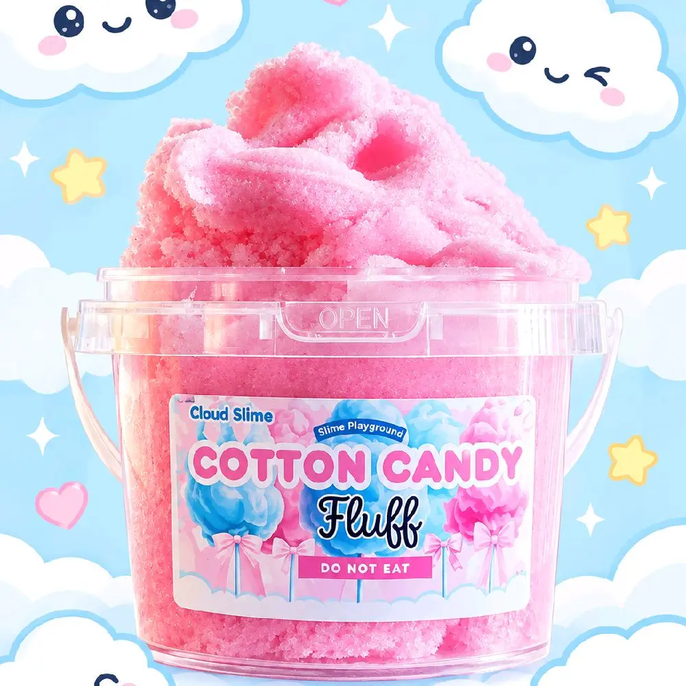 Cotton Candy Cloud Fluff Slime - 10 oz Bucket  - Non-Sticky - Sensory - Made in USA