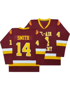 Men's Long Sleeve Sports Jacket, Embroidered Letter Design, Lightweight Breathable Fabric, Casual Ice Hockey Jersey, Size S-Xxl