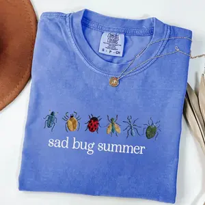 Comfort Colors® Sad Bug Summer Shirt, Bug Tee, Cottagecore Insect Shirt, Minimal Nature  Gift for Her JAC