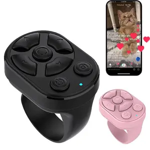 Remote Scroll Ring for TikTok,Youtube Shorts,Button Finger Tip Remote with Camera Remote Shutter for Phone,Bluetooth Smart Ring Setup
