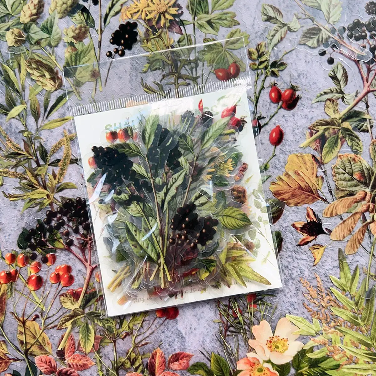 40pcs/set Flower & Grass & Butterfly Pattern Sticker, Nature Themed Pattern Decorative Sticker, Diy Decals for Water Bottle, Laptop, Phone Case, Scrap