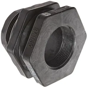 Banjo Corp TF300 Polypropylene Bulkhead Tank Fitting 3 NPT Female Corrosion Resistant 150 psi Pressure 3" NPT Coupler for Piping and Hose Systems