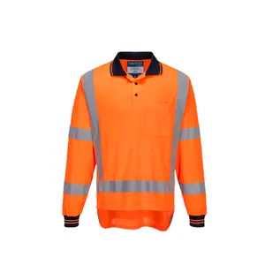 Portwest TTMC Long Sleeve Polo 2 Tone Comfort HiVis Reflective Work Safety TM312