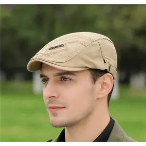 Men's British-Style Newsboy Anti-UV Hat - Vintage Adjustable, Breathable Lightweight All-Match Casual Beret Baseball Cap, Fashion Accessory for Outdoor Travel & Daily Wear, Anti-Uv Hats, Newsboy Hats