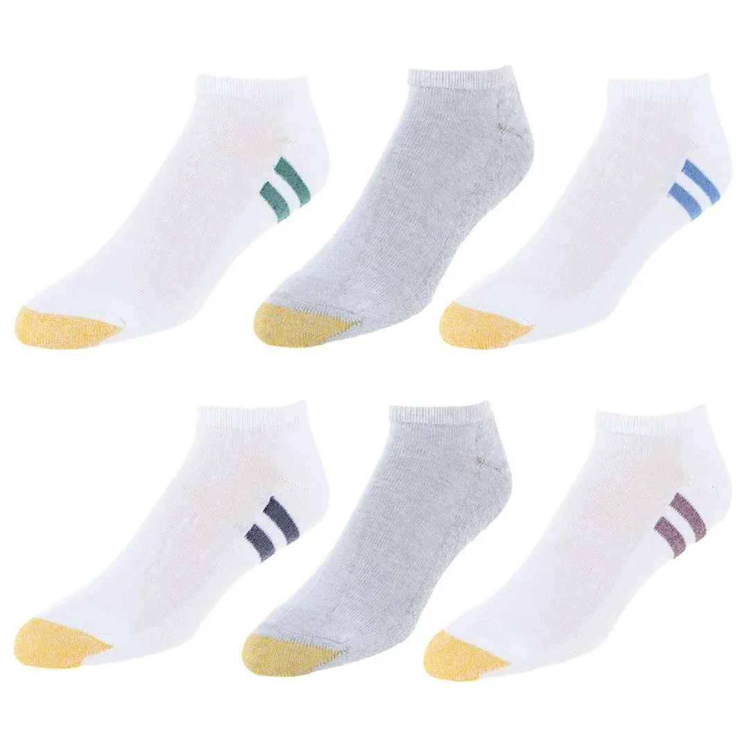 Gold Toe Men's Cushioned Cotton No Show Socks (6 Pack), No Show Socks
