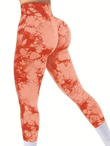 Women's Tie Dye Print High Waist Sports Tummy Control Leggings, Fitness Leggings, Athletic Leggings, Shaping Leggings, Casual Comfy Breathable Skinny Pants for Yoga Gym Workout Running, Ladies Sportswear for Indoor Outdoor Wear
