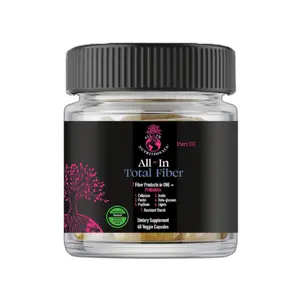 All-In Total Fiber - Dietary Capsules Supplement with all 7 fiber types and Probiotics - Digestive Healthcare Support