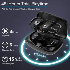 48Hrs Playtime, Wireless Earbuds with LED Display, Bluetooth Headphones, Deep Bass Stereo, Waterproof Sports Earset, Valentine's Day Gift for Boyfriend, Girlfriend