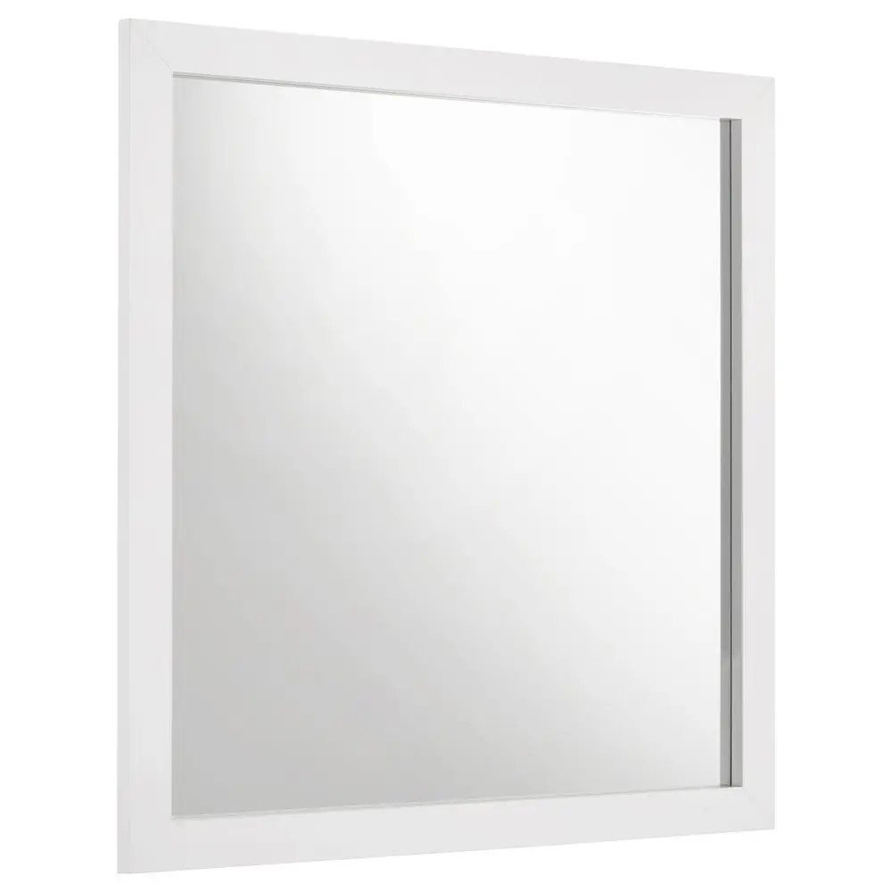 Ines Dresser Mirror, Holographic White High Gloss, Modern Minimalist Glossy Piece for Bedroom Decor & Vanity Setup, Rectangle