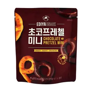 EDIYA Korean Mini Chocolate Pretzel Bites 45g - Viral Korean Cafe Snack, Sweet & Salty Crispy Treat