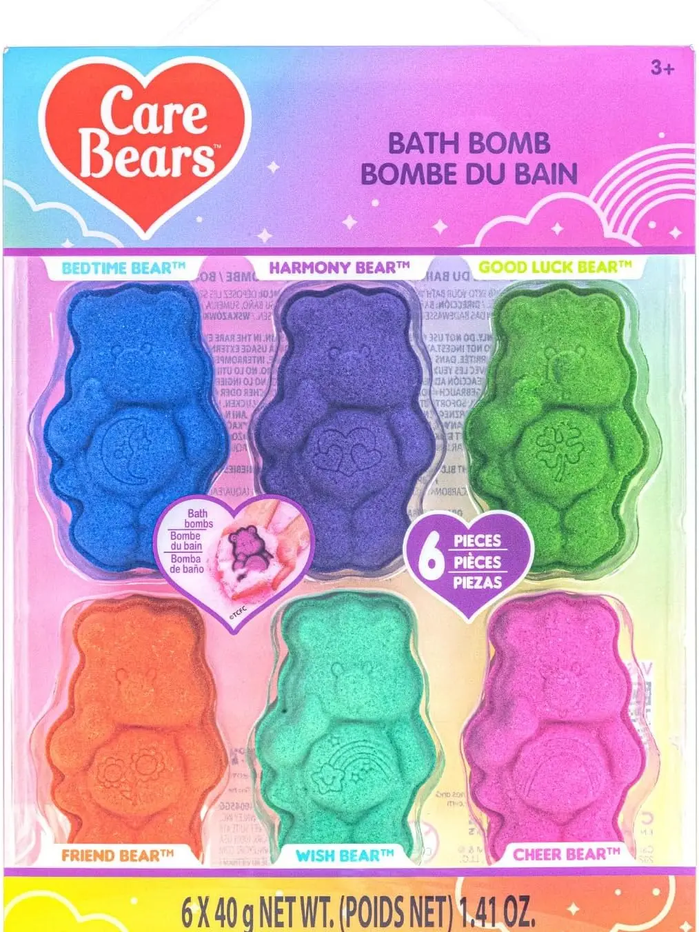 Care Bears 6 Pack Bubblegum Scented Bath Bombs - Ages 3+ Character Molded Bath Bombs - Fun & Bright Colors - Great Birthday Gifts, Stocking Stuffers, Slumber Parties, Spa Days & More by Townley Girl