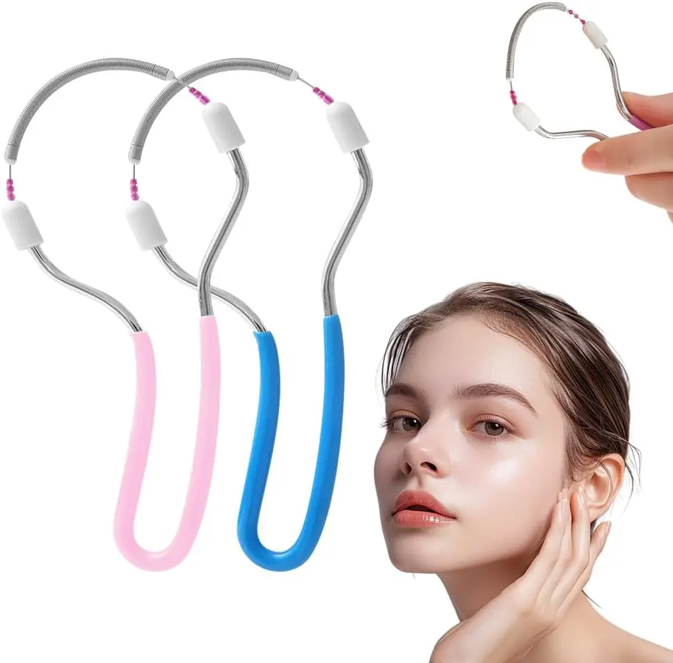 Face Hair Removal Tool, Portable Facial Hair Remover Spring, Manual Hair Removal Tool for Women & Men, Chin Neck Cheeks Beard Upper Lip Excess Hair Removal, Skincare Facial Care Tool
