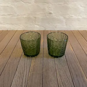 Set of 2 Green Drinking Glasses