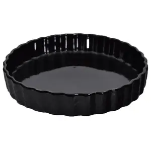 Temp-tations Carved Willow 11" Ceramic Quiche Pan