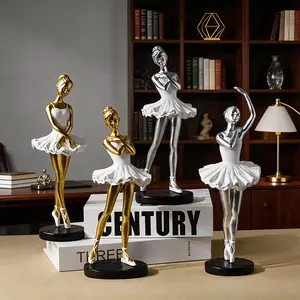 Collectibles Sculpture Nordic Style Dancing Ballet Girl Resin Ornament Home Girl Heart Room Art Decoration Birthday Gift Suitable for Multiple Scenarios Courtyard Garden Living Room Dining Room Bedroom Wine Cabinet