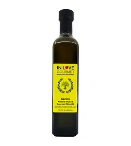 In Love Gourmet Bacon Natural Infused Olive Oil 500ml - Healthier Choice, Smooth Texture, Perfect for Pasta & Roasting Vegetables