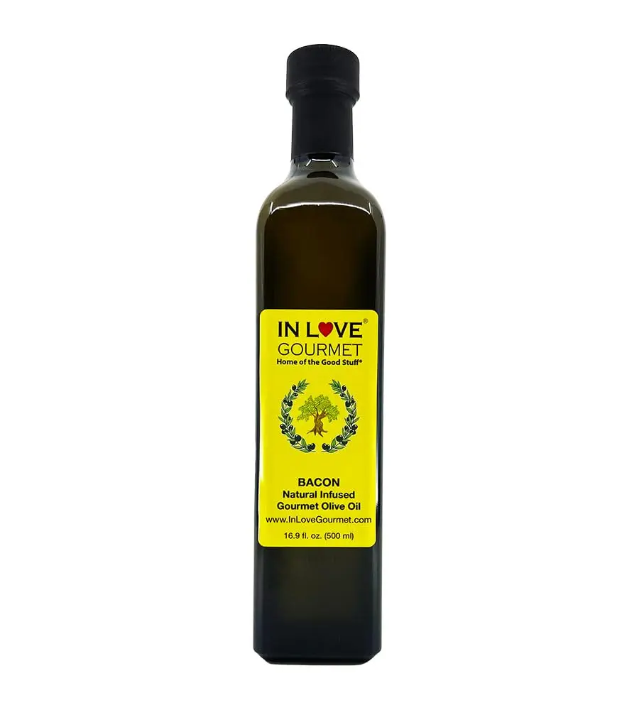 In Love Gourmet Bacon Natural Infused Olive Oil 500ml - Healthier Choice, Smooth Texture, Perfect for Pasta & Roasting Vegetables