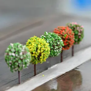 5pcs Micro Landscape Ornaments Simulation Tree Simulation Flower 5 Color Ball Tree Home Decor Miniature Garden Miniatures