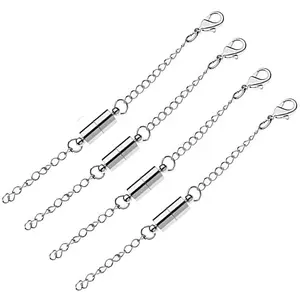 Necklace Extenders, Adjustable Chain Extenders for Necklaces,  Necklace Clasps and Closures with Extender Chains (4pcs )