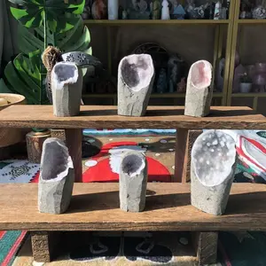 Natural Crystal Amethyst Druzy Geode Collection Handcrafted Healing Stones for Home Decor and Meditation