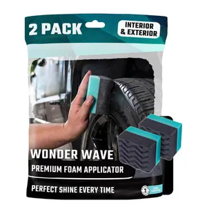 Tire Shine Applicator Pads 2 Pack, Foam Tire Dressing Applicator, Car Detailing Sponge Pads for Tire Shine, Wax, Polish & Protectant, Auto Detailing Accessories for Cars Trucks SUV