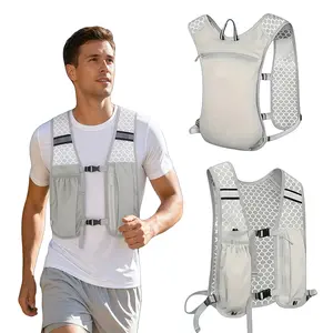 Cycling backpack, Running Vest, Jogging Equipment, Unisex Lightweight Breathable Running Vest, Reflective Design, Multiple Pockets with Adjustable Shoulder Straps, Suitable for Marathon, Trail Running, Hiking, Cycling