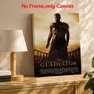 Epic Framed Wall Arts Gladiator Posters Russell Crowe Canvas Prints Ancient Rome Wall Decor Canvas Art Print For Living Room Bedroom Home Office Gift Ready To Hang