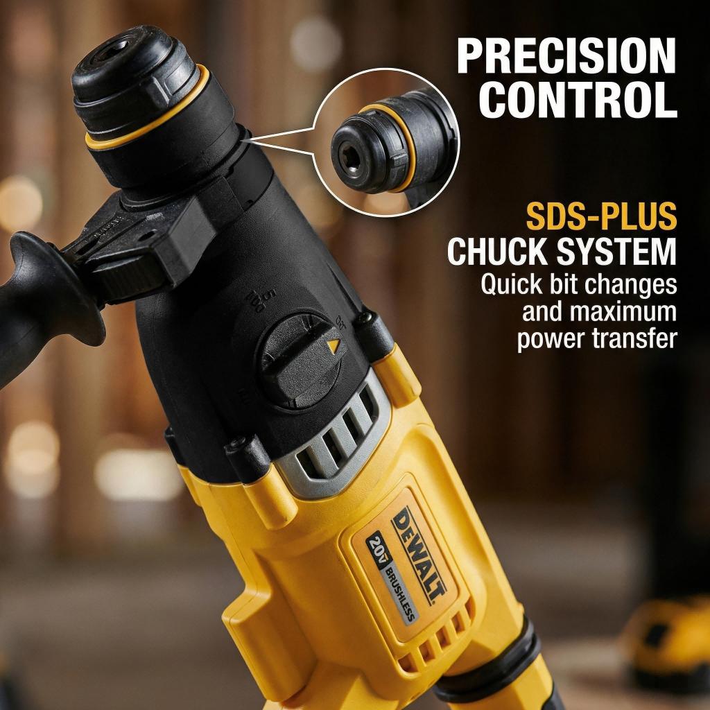 Dewalt DCH263 20V Hammer Drill Bundle: 3.0J Energy, 1165rpm Variable Speed, One Battery & Charger