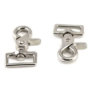 [2 Pack] Trigger Snap 1" Inch Square Eye Swivel - Nickle Plate Industrial Grade Rust Resistant