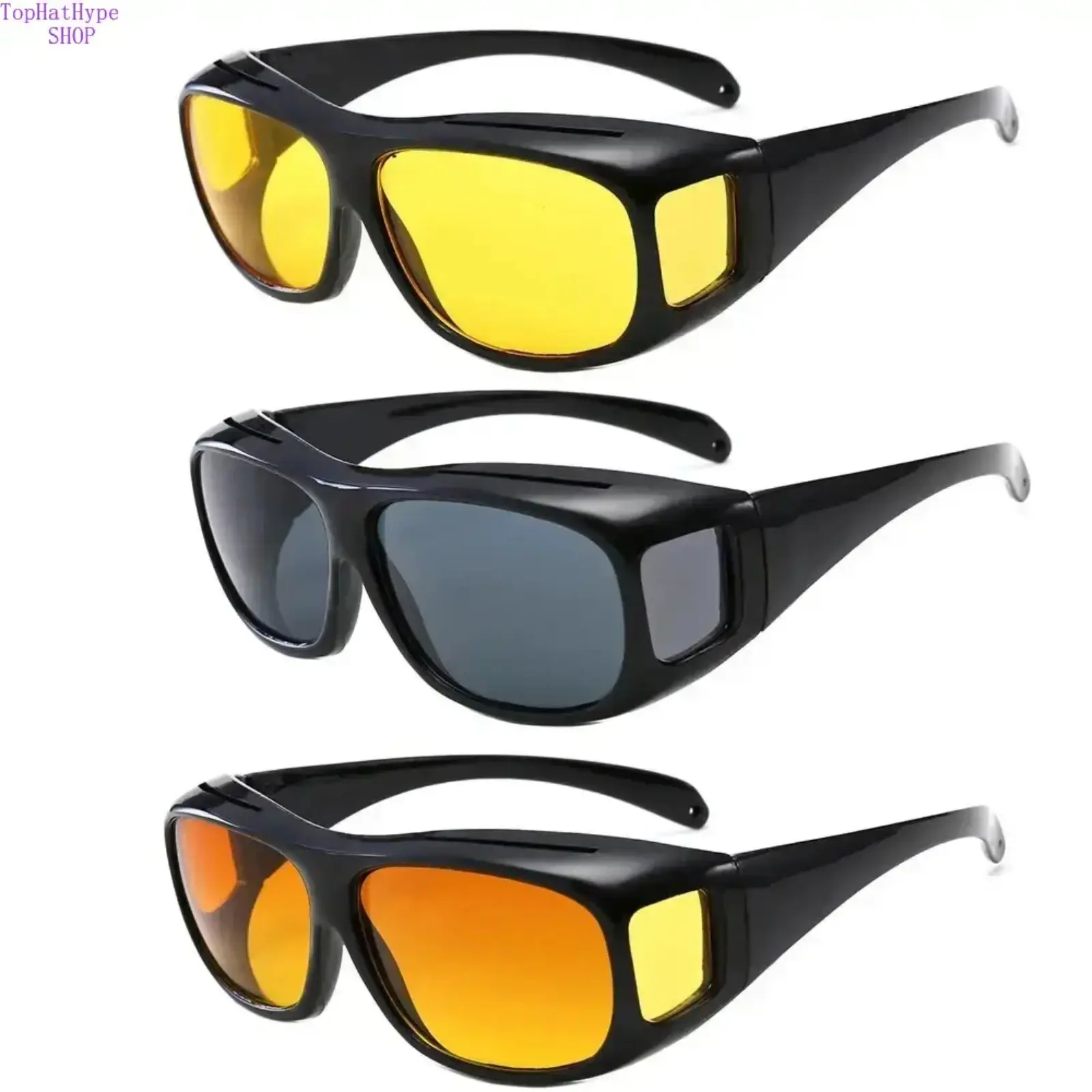 Unisex 3-Pack Full Rim Polarized 3-Lens Sunglasses - Anti-Ultraviolet, UV Protection, Anti-Glare, Lightweight Night Vision Eyewear for Day & Night Driving, Outdoor Activities, 3-Lens Men's Sunglasses, Anti-Ultraviolet Men's Sunglasses