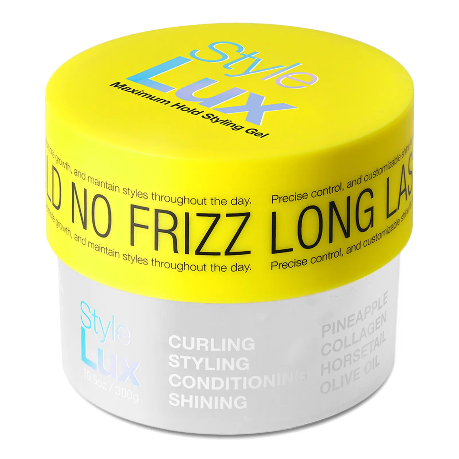 Lux Collection Style Lux Pineapple 10.5oz/300g Gel for Extreme Hold Locs Twists Braids Ponytails Edges Flawless Frizz-Free Shine