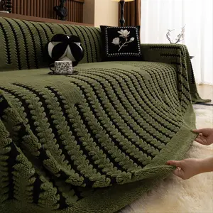 1 Pc Thick Plush Mountain Pattern Sofa Throw Blanket, Pet Friendly Dustproof Sofa Protector, Washable Couch Cushion Cover Pad, Soft Furniture Slipcover for Armchair, Loveseat, Recliner, Sectional & 2/3/4 Seater Sofas, Modern Home Decor, Quilted Sofa Cover